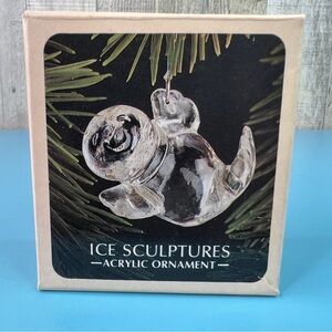 Hallmark Keepsake Ornament Snowy Seal 1982 Ice Sculptures Acrylic Ornament